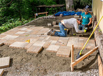 laying paving